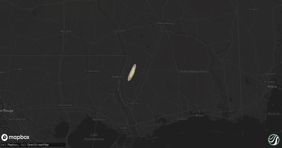 Hail map in Poplarville, MS on December 28, 2024