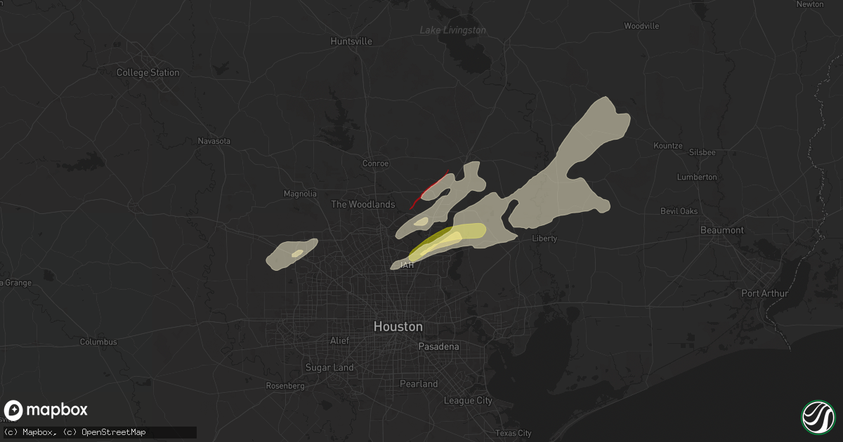 Hail map in Porter, TX on December 28, 2024
