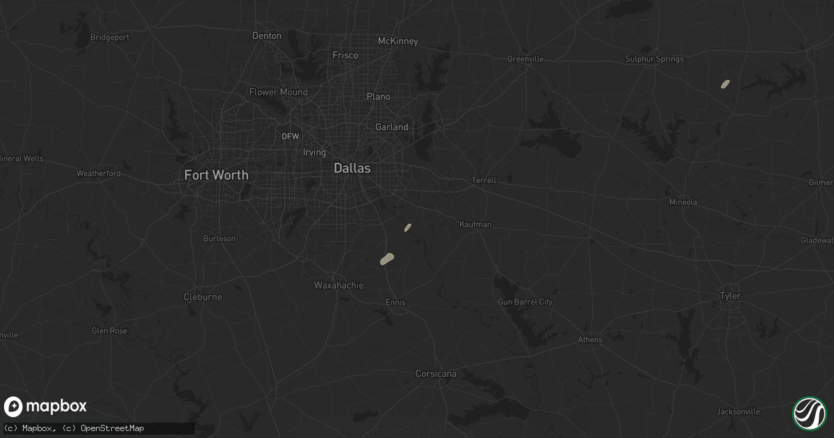 Hail map in Seagoville, TX on December 28, 2024