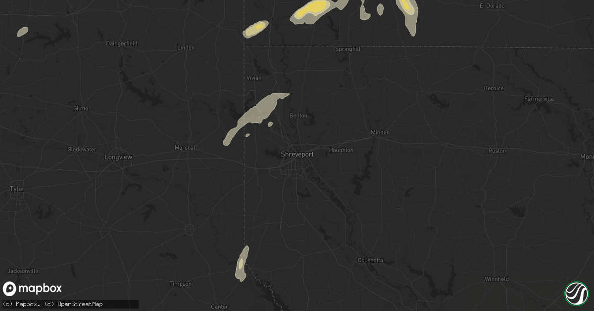 Hail map in Shreveport, LA on December 28, 2024
