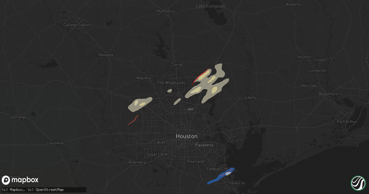 Hail map in Spring, TX on December 28, 2024