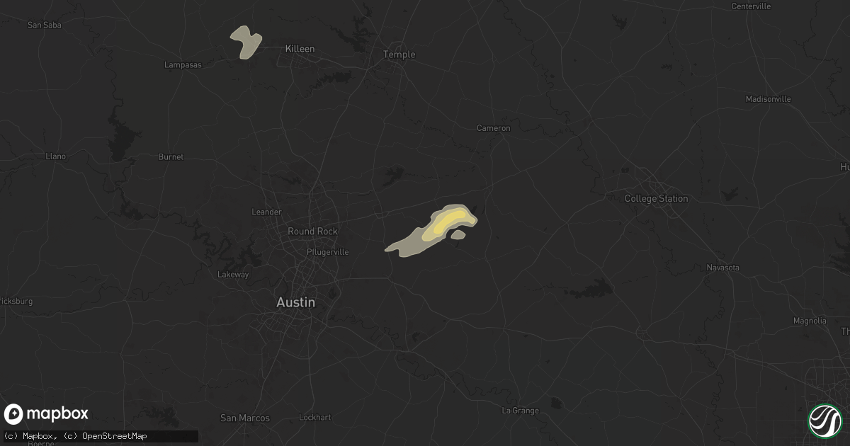 Hail map in Thrall, TX on December 28, 2024