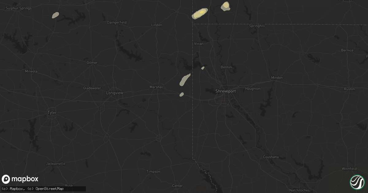 Hail map in Waskom, TX on December 28, 2024