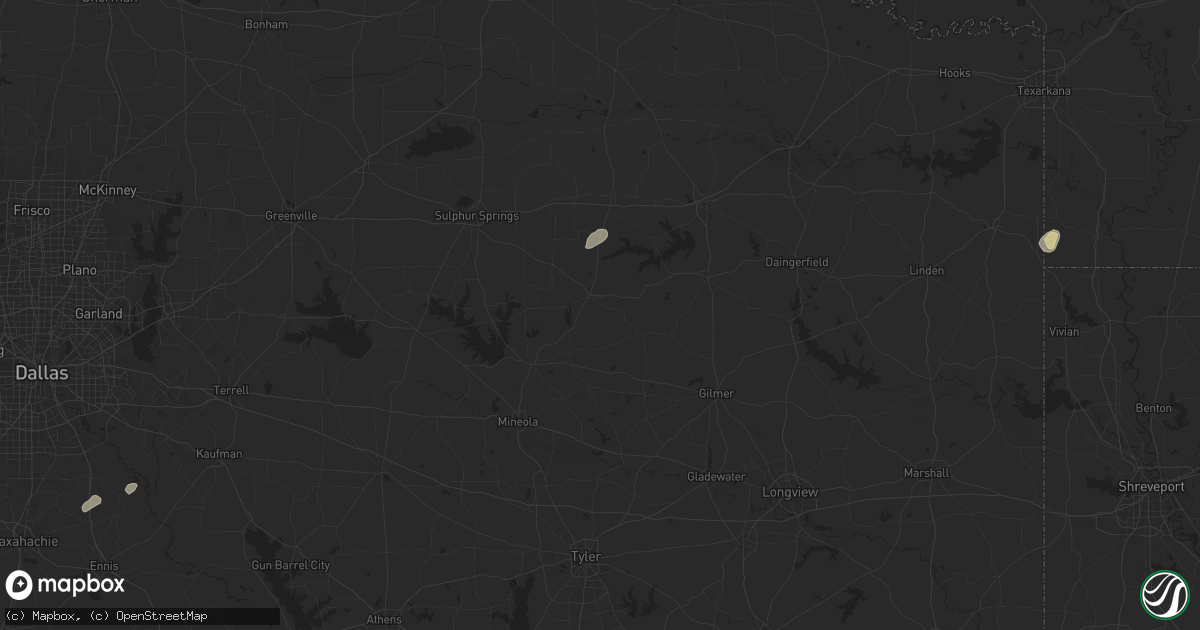 Hail map in Winnsboro, TX on December 28, 2024