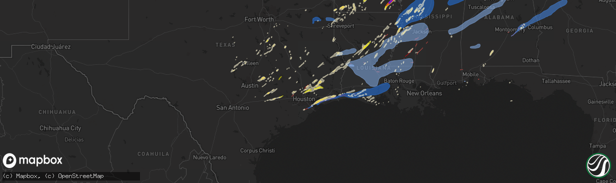 Hail map on December 28, 2024