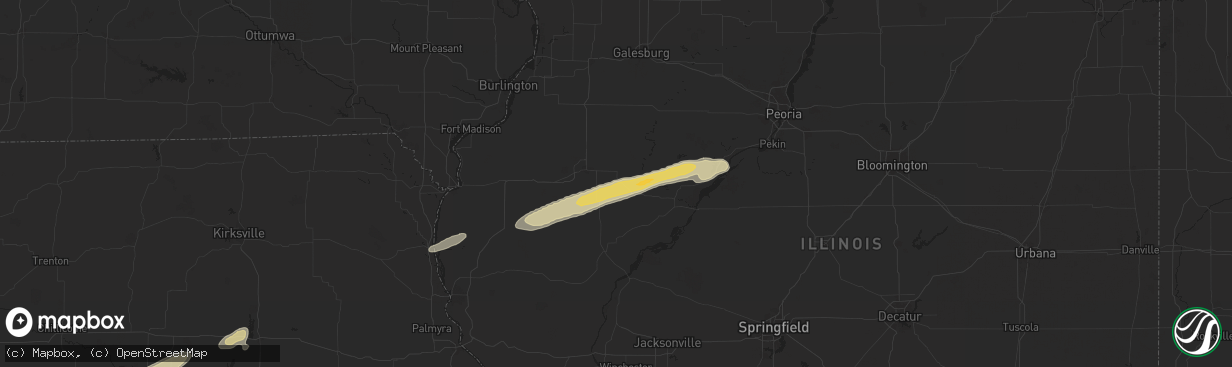 Hail map in Adair, IL on December 28, 2025
