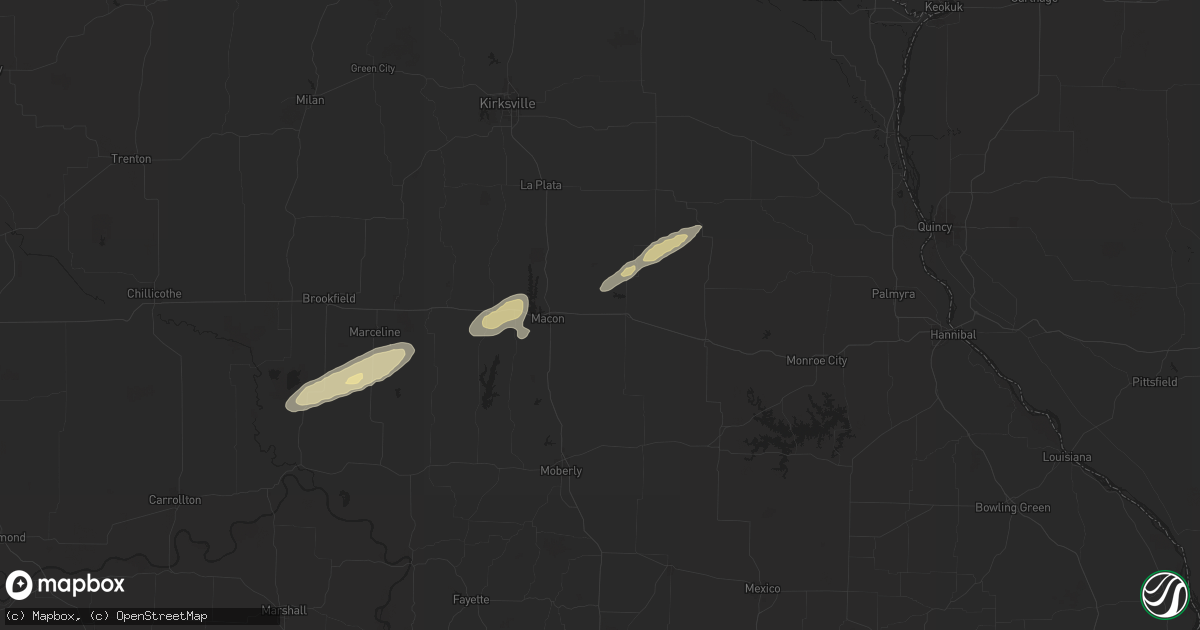 Hail map in Anabel, MO on December 28, 2025