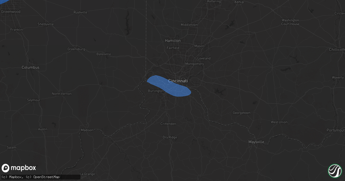 Hail map in Ft Mitchell, KY on December 28, 2025
