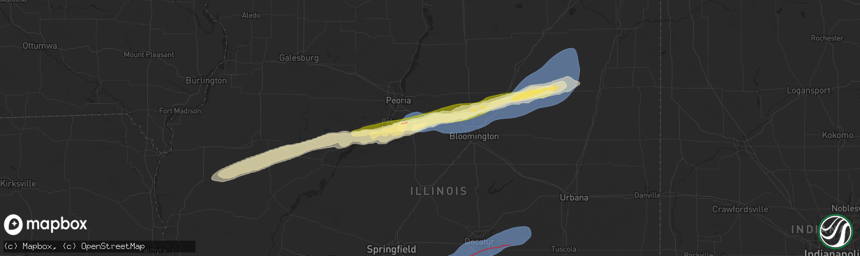 Hail map in Mackinaw, IL on December 28, 2025