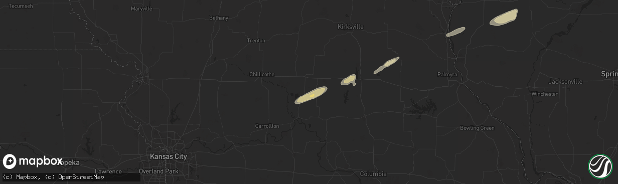 Hail map in Rothville, MO on December 28, 2025