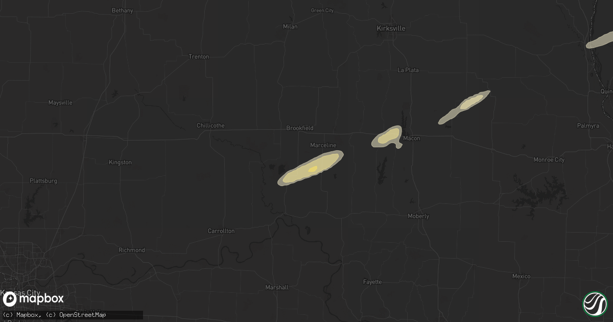 Hail map in Rothville, MO on December 28, 2025