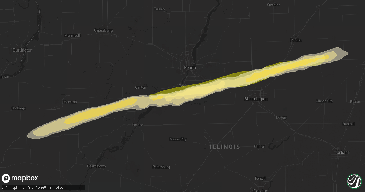 Hail map in South Pekin, IL on December 28, 2025