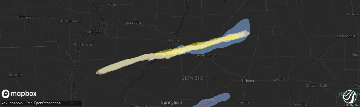 Hail map in Tremont, IL on December 28, 2025