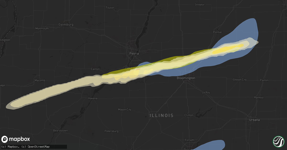 Hail map in Tremont, IL on December 28, 2025