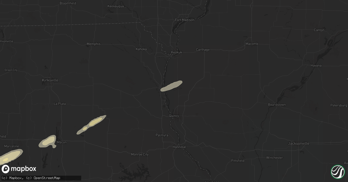 Hail map in Ursa, IL on December 28, 2025