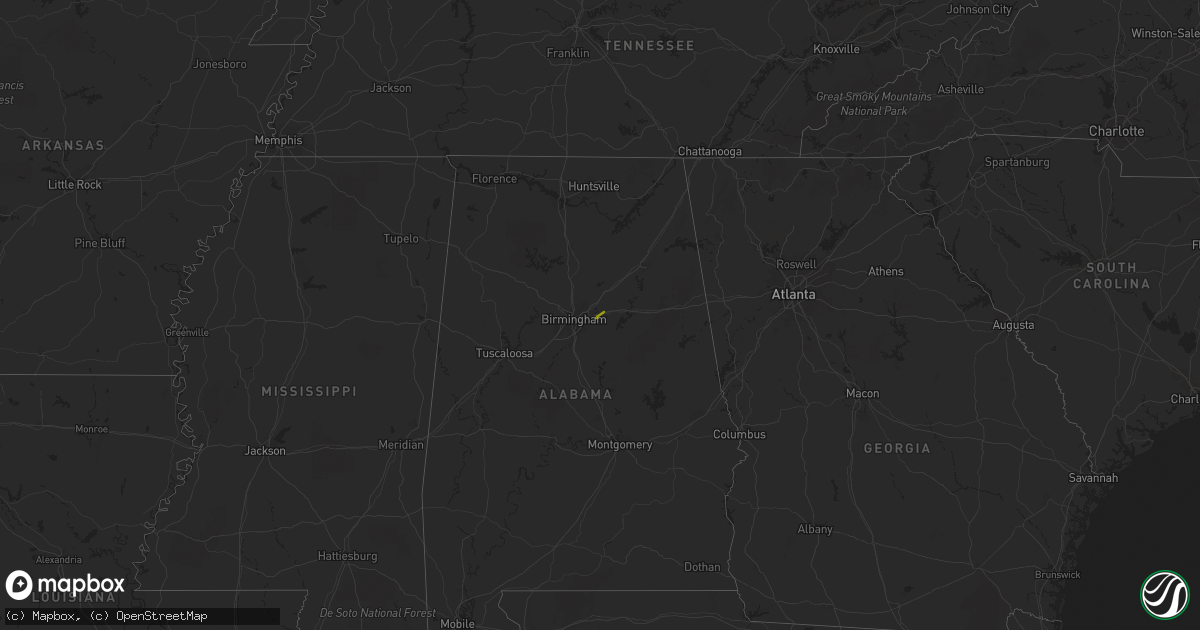 Hail map on December 29, 2015