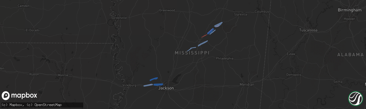 Hail map in Ackerman, MS on December 29, 2019