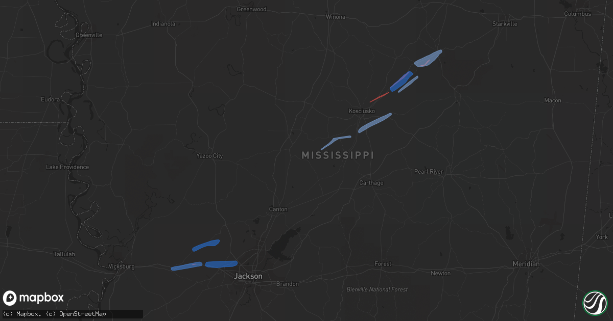 Hail map in Ethel, MS on December 29, 2019