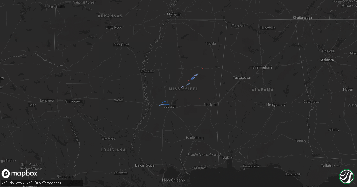 Hail map on December 29, 2019