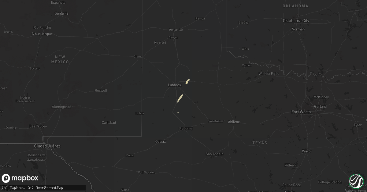 Hail map in Texas on December 29, 2020