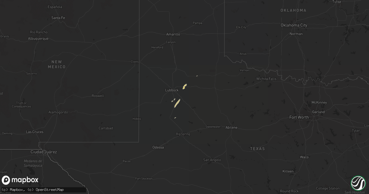 Hail map on December 29, 2020