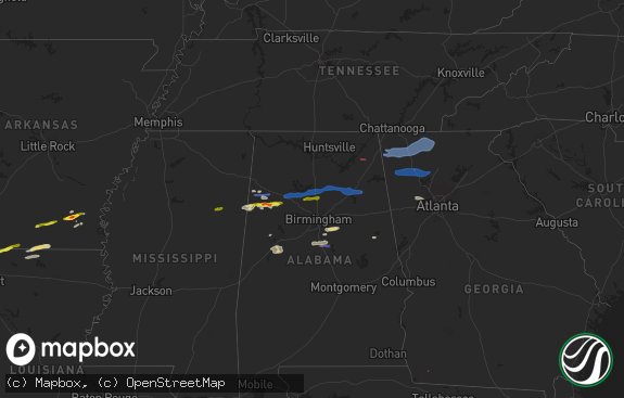 Hail map preview on 12-29-2021