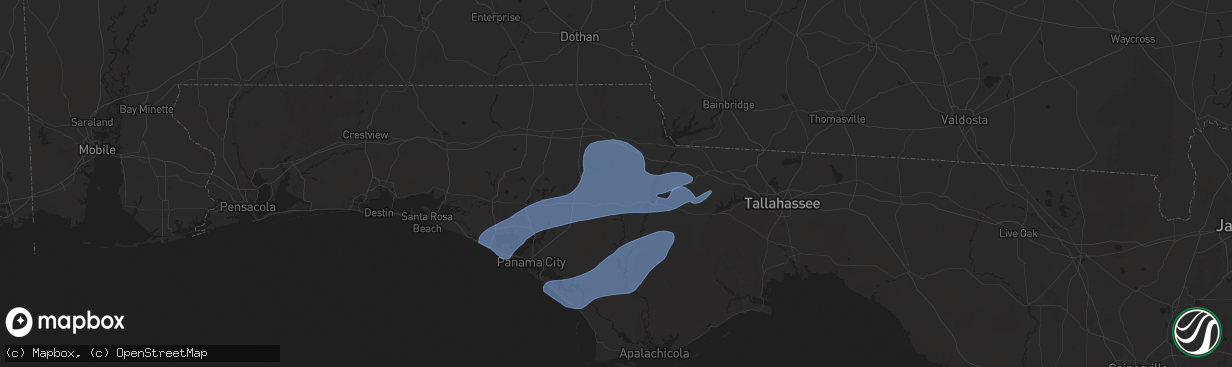 Hail map in Altha, FL on December 29, 2024