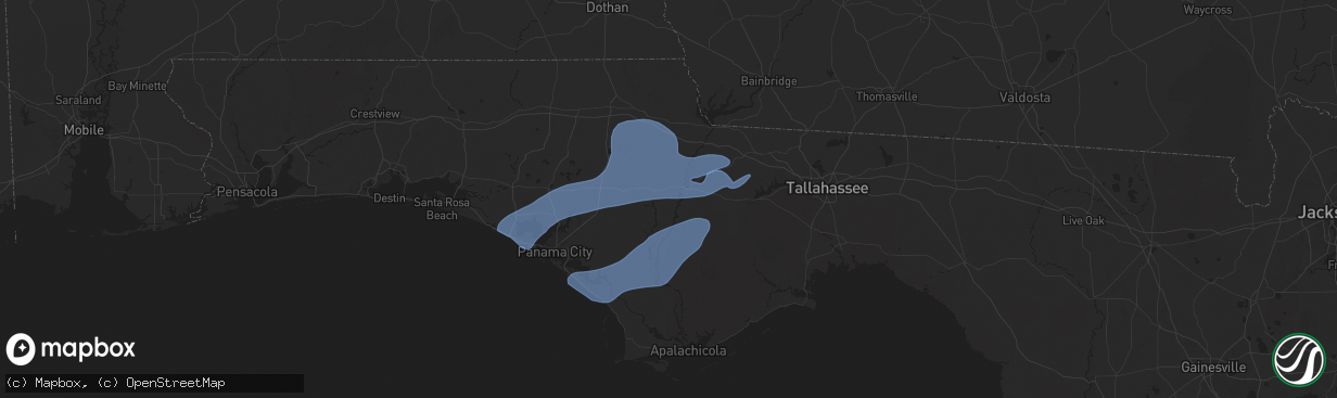 Hail map in Blountstown, FL on December 29, 2024