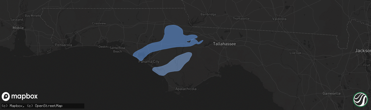 Hail map in Bristol, FL on December 29, 2024