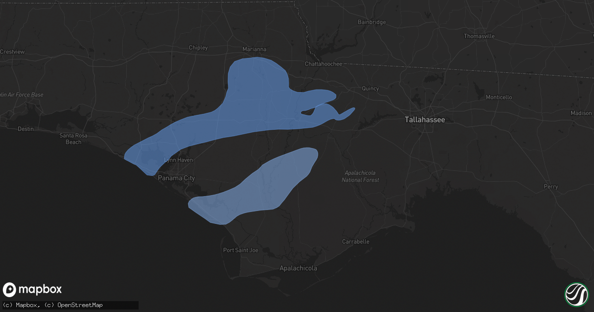 Hail map in Bristol, FL on December 29, 2024