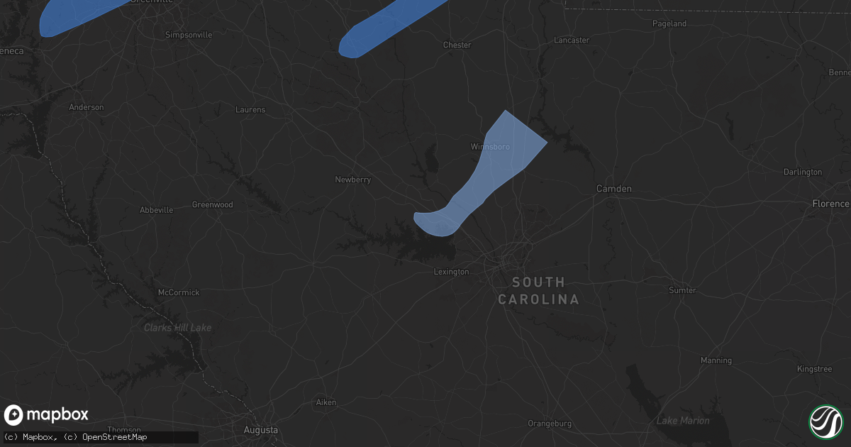 Hail map in Chapin, SC on December 29, 2024
