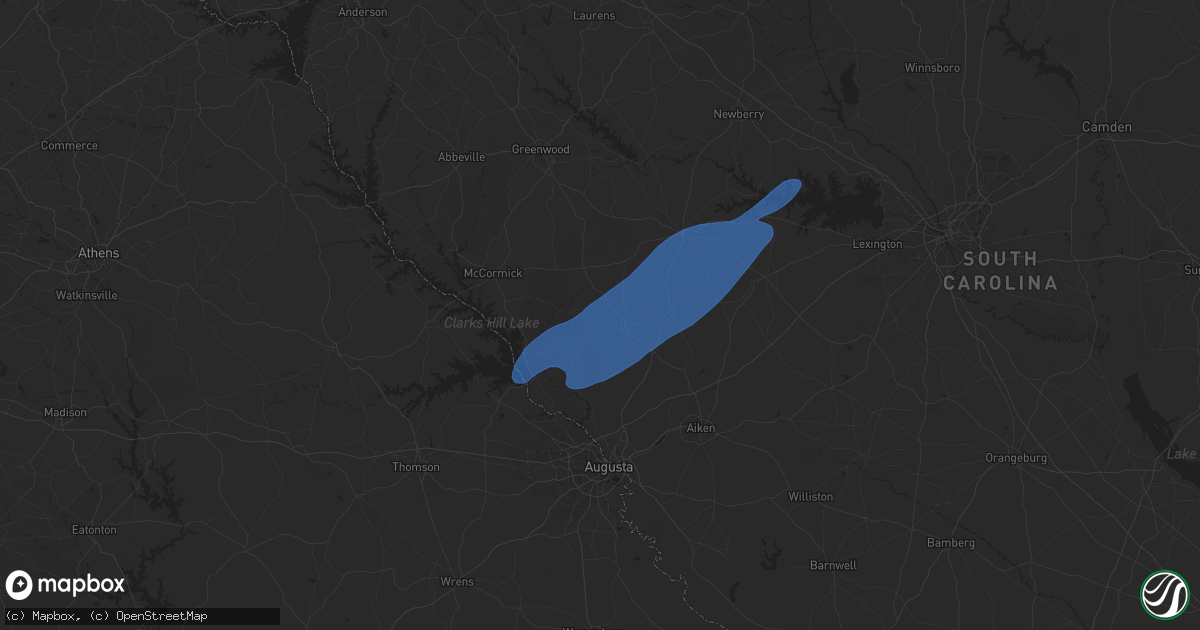 Hail map in Edgefield, SC on December 29, 2024