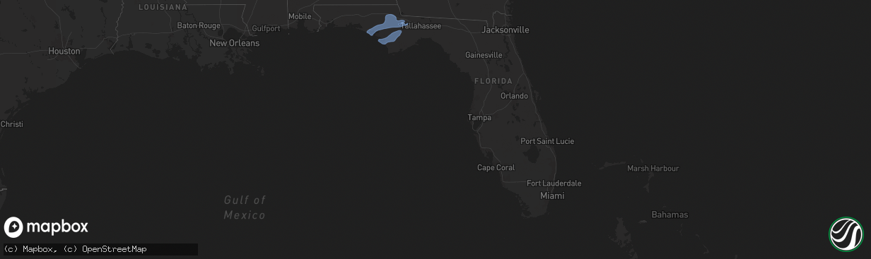 Hail map in Florida on December 29, 2024