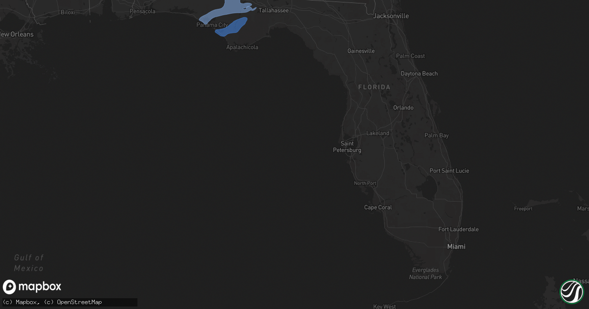 Hail map in Florida on December 29, 2024