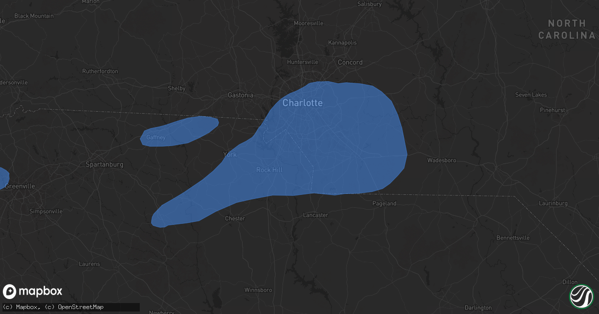 Hail map in Fort Mill, SC on December 29, 2024