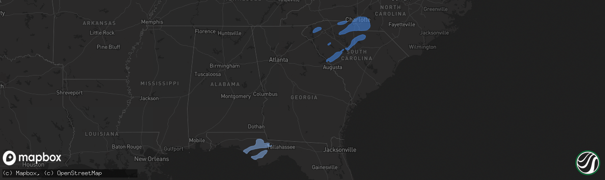 Hail map in Georgia on December 29, 2024