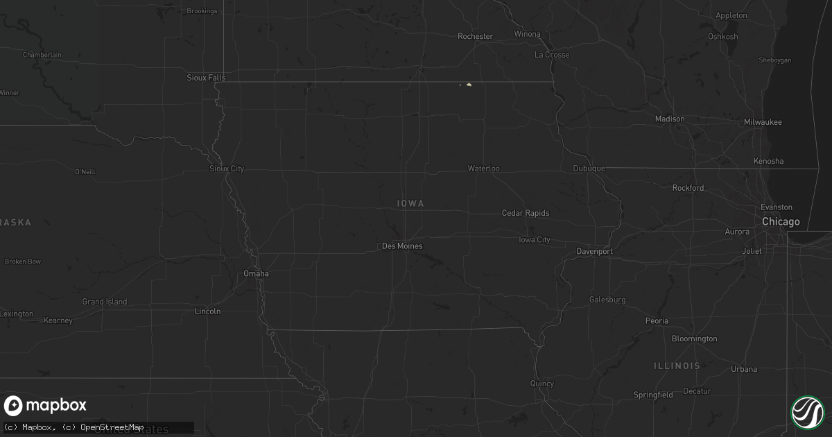 Hail map in Iowa on December 29, 2024