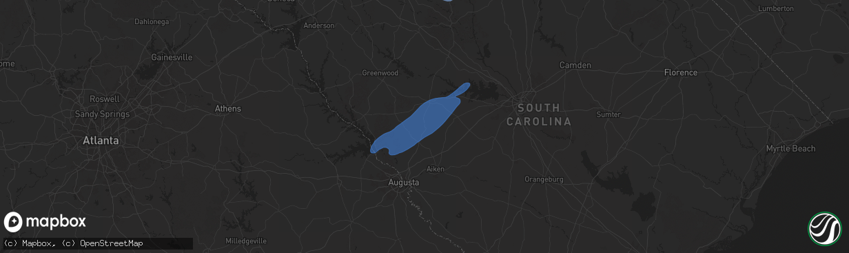 Hail map in Johnston, SC on December 29, 2024