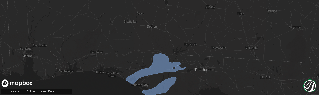 Hail map in Marianna, FL on December 29, 2024