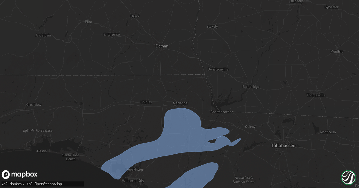 Hail map in Marianna, FL on December 29, 2024