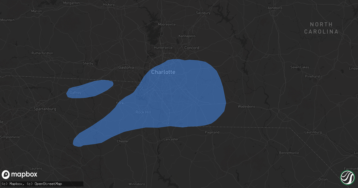Hail map in Matthews, NC on December 29, 2024