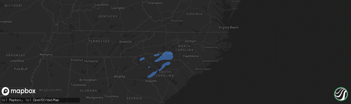 Hail map in North Carolina on December 29, 2024