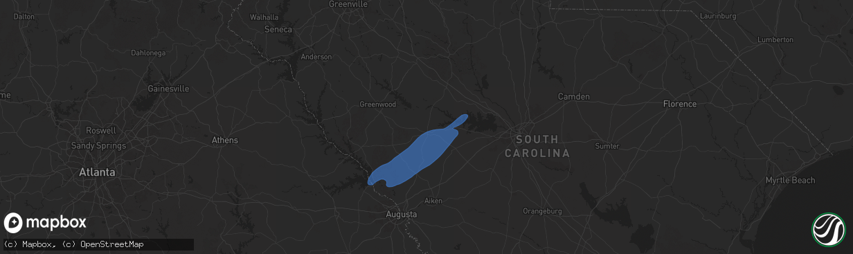 Hail map in Saluda, SC on December 29, 2024