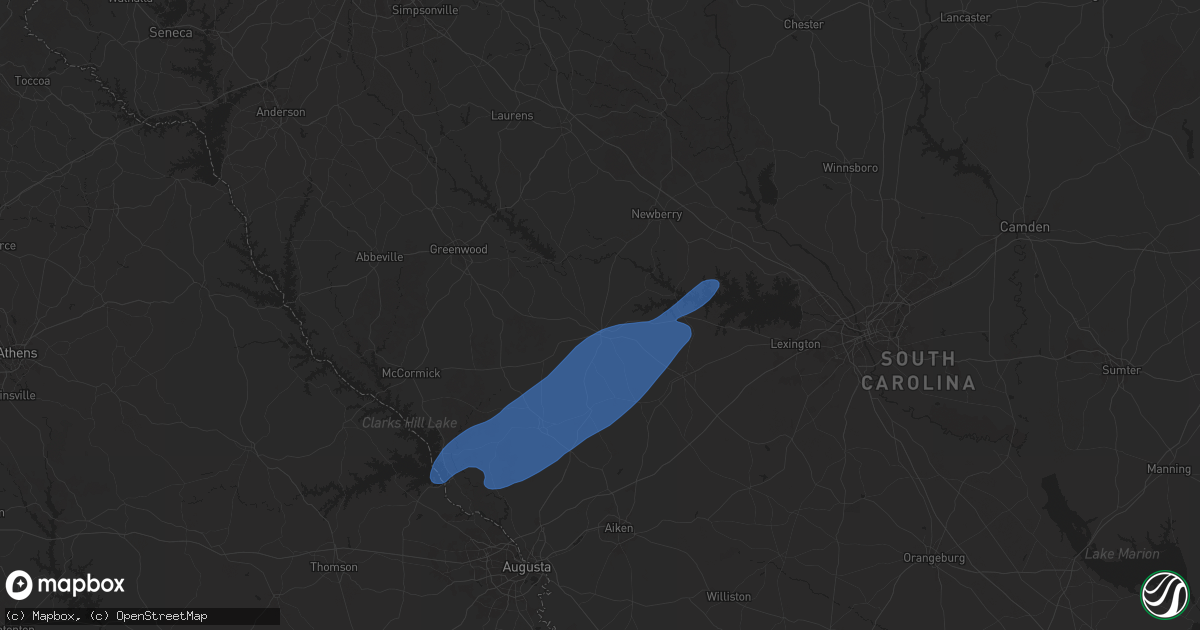 Hail map in Saluda, SC on December 29, 2024