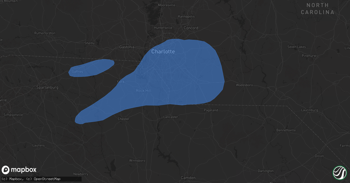 Hail map in Waxhaw, NC on December 29, 2024