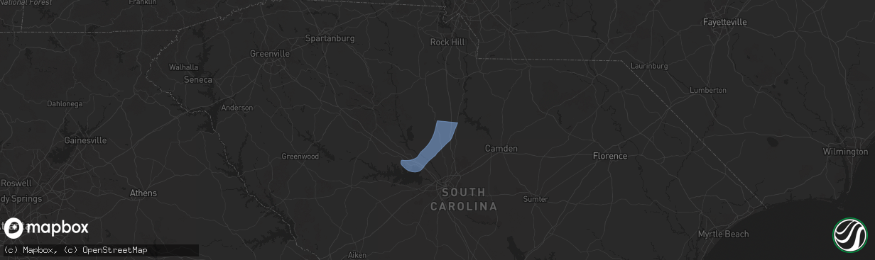 Hail map in Winnsboro, SC on December 29, 2024