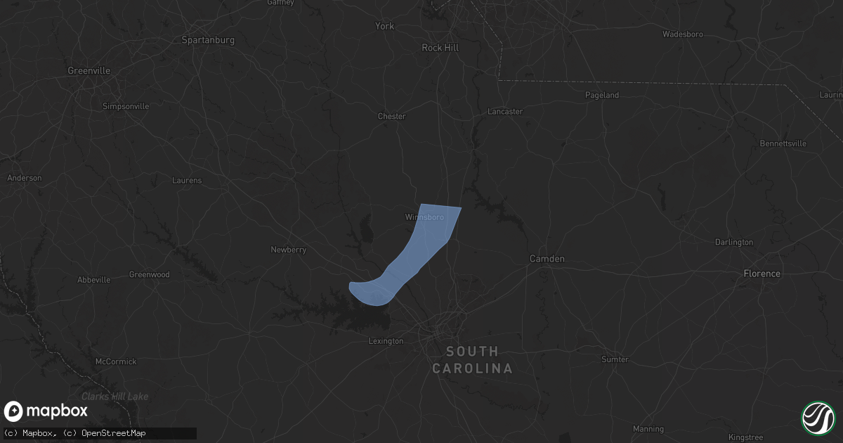 Hail map in Winnsboro, SC on December 29, 2024