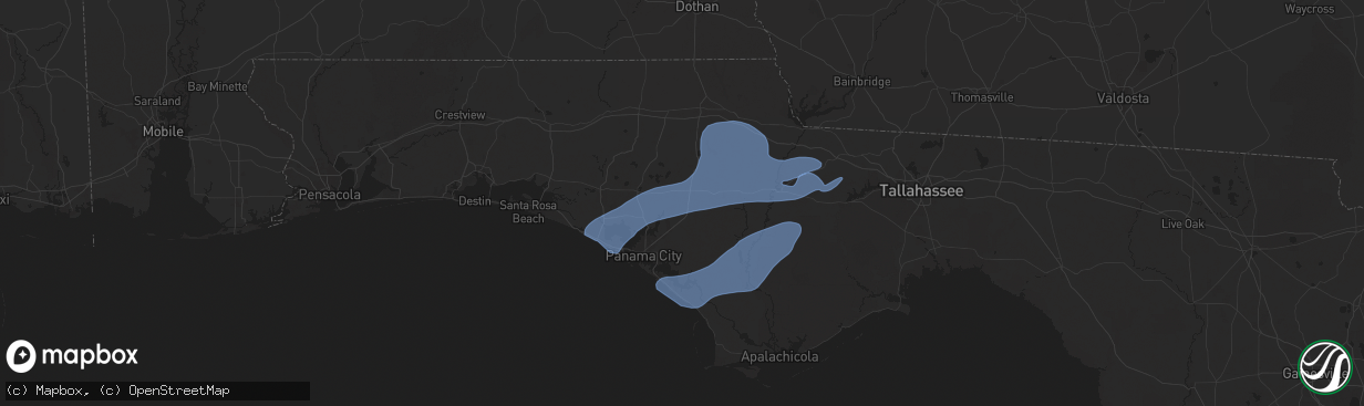 Hail map in Youngstown, FL on December 29, 2024