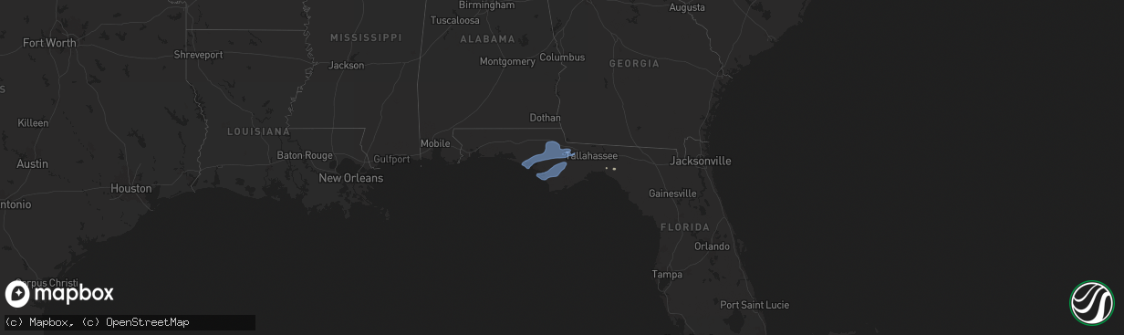 Hail map on December 29, 2024