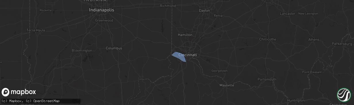 Hail map in Addyston, OH on December 29, 2025